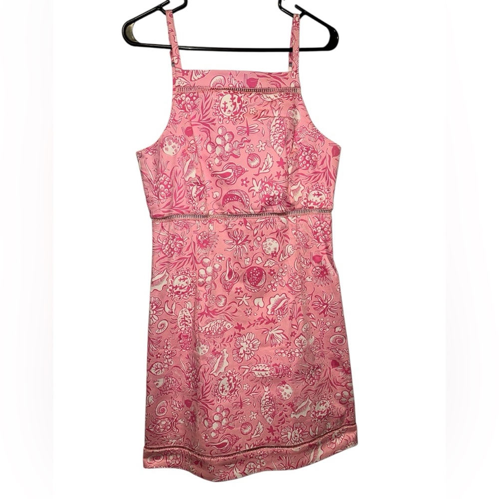 Key‎ West Pink Floral Beachy Cotton/Spandex Mini Dress size 8 EUC